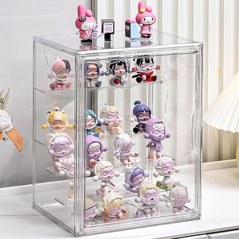 Cutora Clear Acrylic Display Case, 5 Tier Large Acrylic Blind Box for Figures, Dustproof Storage Organizer with Magnetic Door for Action Figures Toys, Stackable Collectibiles Showcase - Image 1